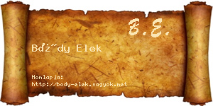 Bódy Elek névjegykártya