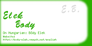 elek body business card